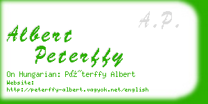 albert peterffy business card